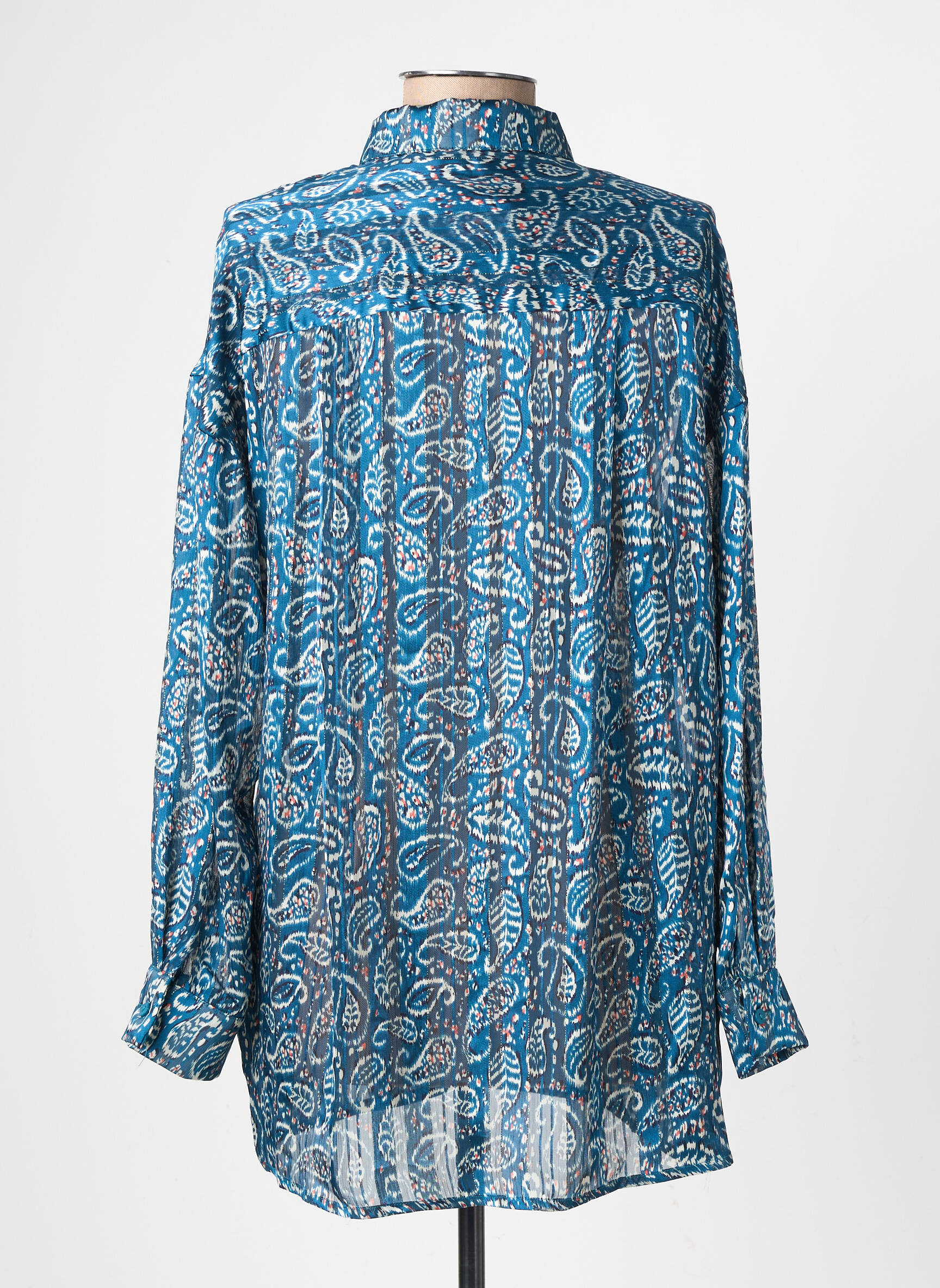 Tunique manches longues légère et transparente bleu MOLLY BRACKEN femme