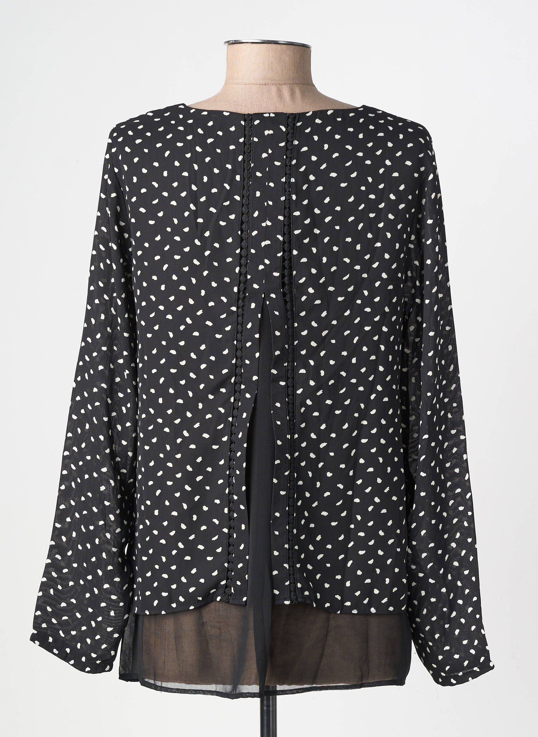 Blouse col rond manches longues noir MOLLY BRACKEN femme