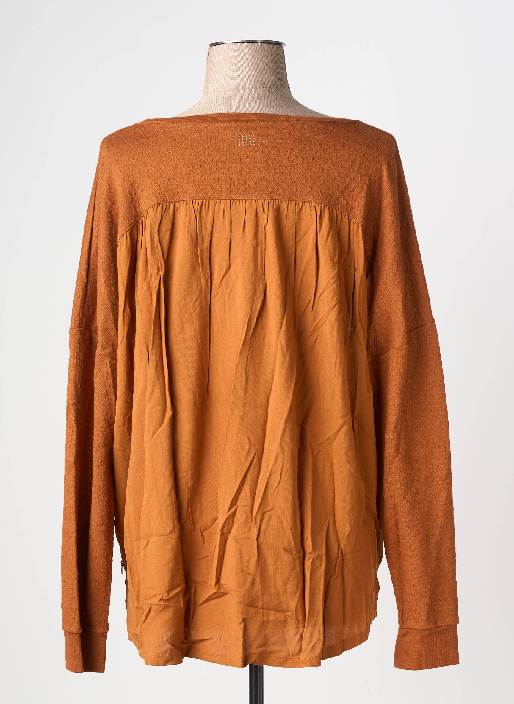 Sweat-shirt stretch manches longues orange TBS femme