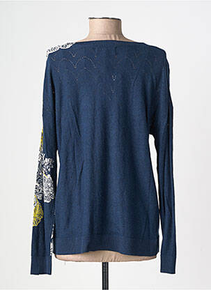 Pull stretch manches longues bleu DESIGUAL femme