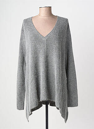 Pull tissage chiné manches longues gris RUE MAZARINE femme