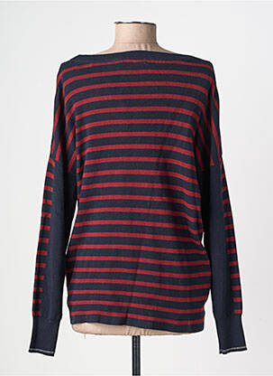 Pull col v manches longues bleu TBS femme