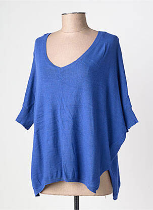 Pull col v manches 3/4 bleu ARTLOVE femme