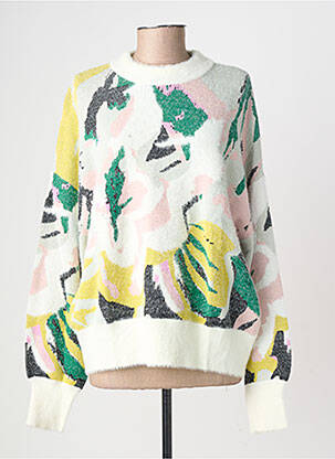 Pull stretch manches longues blanc DESIGUAL femme