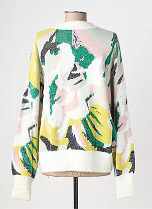 Pull stretch manches longues blanc DESIGUAL femme