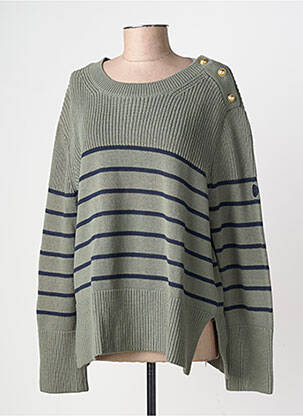 Pull stretch manches longues vert TBS femme
