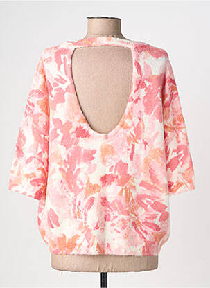 Pull stretch manches 3/4 rose GRACE & MILA femme