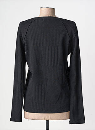 Pull coupe cintrée manches longues noir DESIGUAL femme