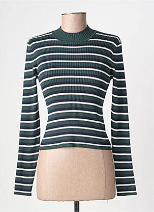 Pull stretch manches longues vert PEPE JEANS femme