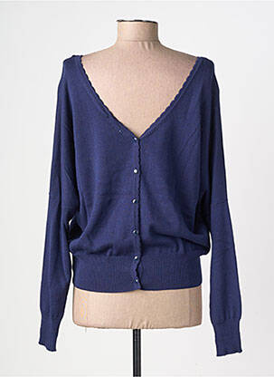 Pull col v manches longues bleu GRACE & MILA femme