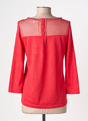 Top coupe cintrée manches 3/4 rouge GRACE & MILA femme