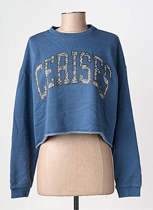 Sweat-shirt tissage jersey manches longues bleu LE TEMPS DES CERISES femme