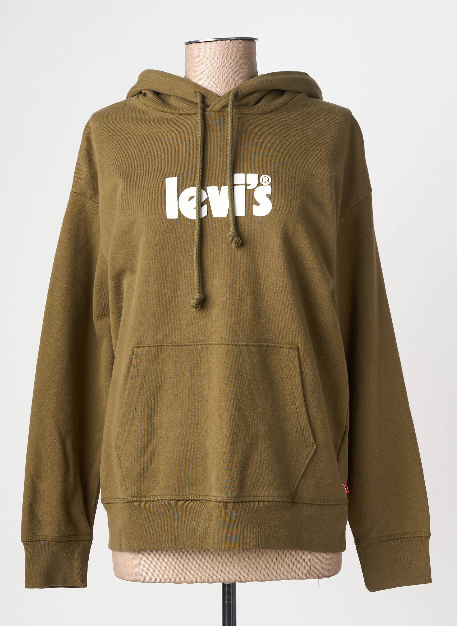 Sweat-shirt à capuche stretch manches longues vert LEVI'S femme