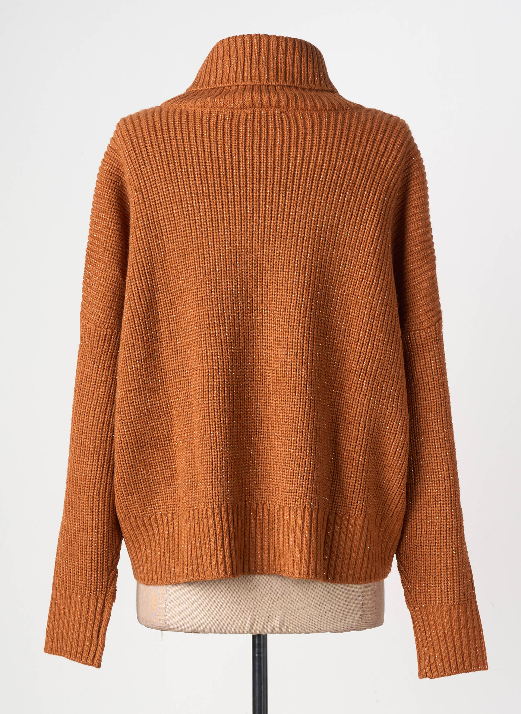 Pull col roulé resserrée sur le bas manches longues marron LPB LES PETITES BOMBES  femme