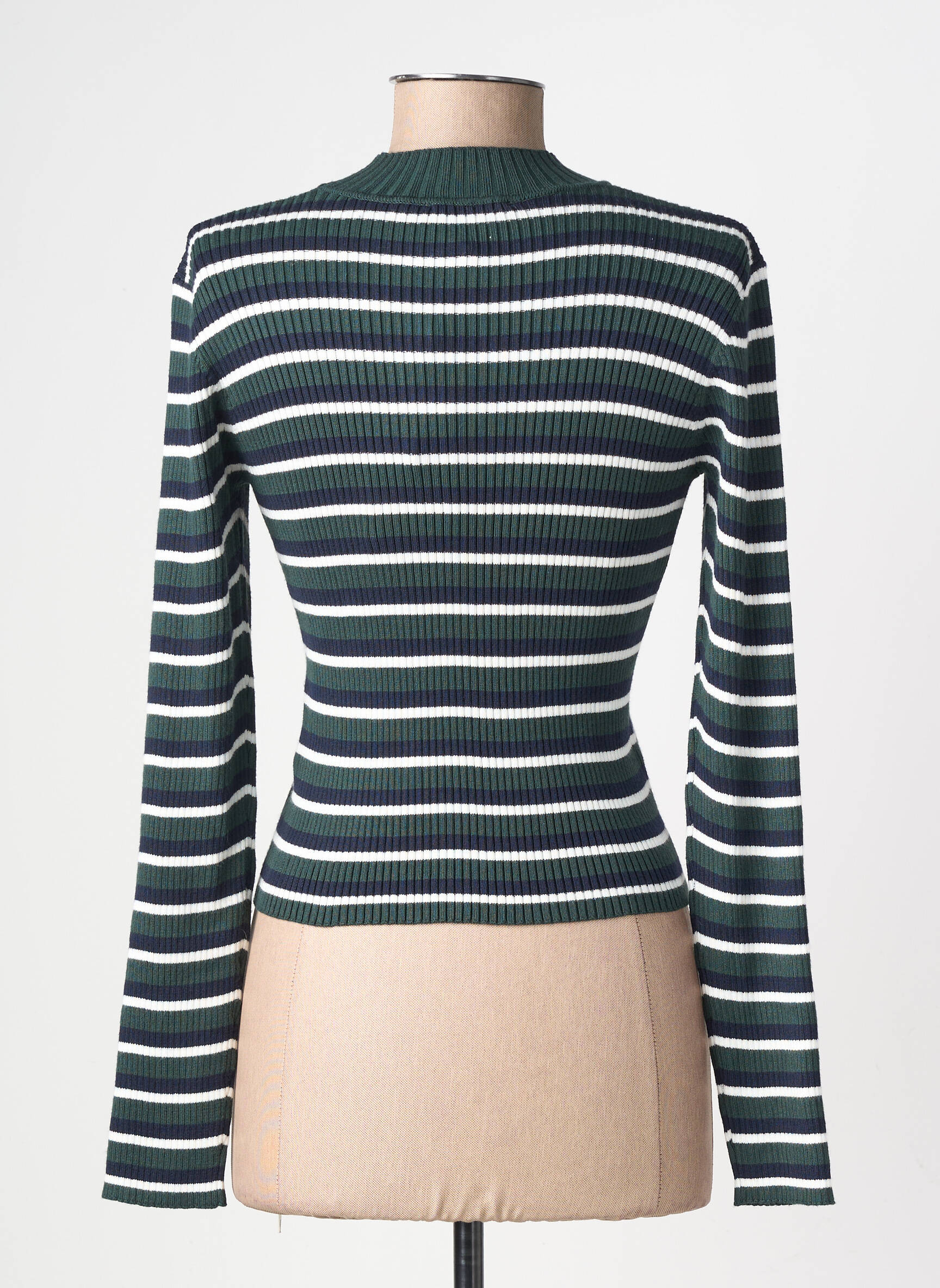 Pull stretch manches longues vert PEPE JEANS femme