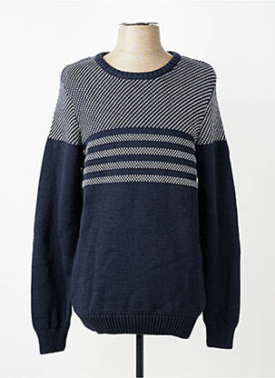 Pull col rond manches longues bleu TBS homme