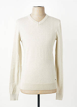 Pull col v manches longues beige PETROL INDUSTRIES homme