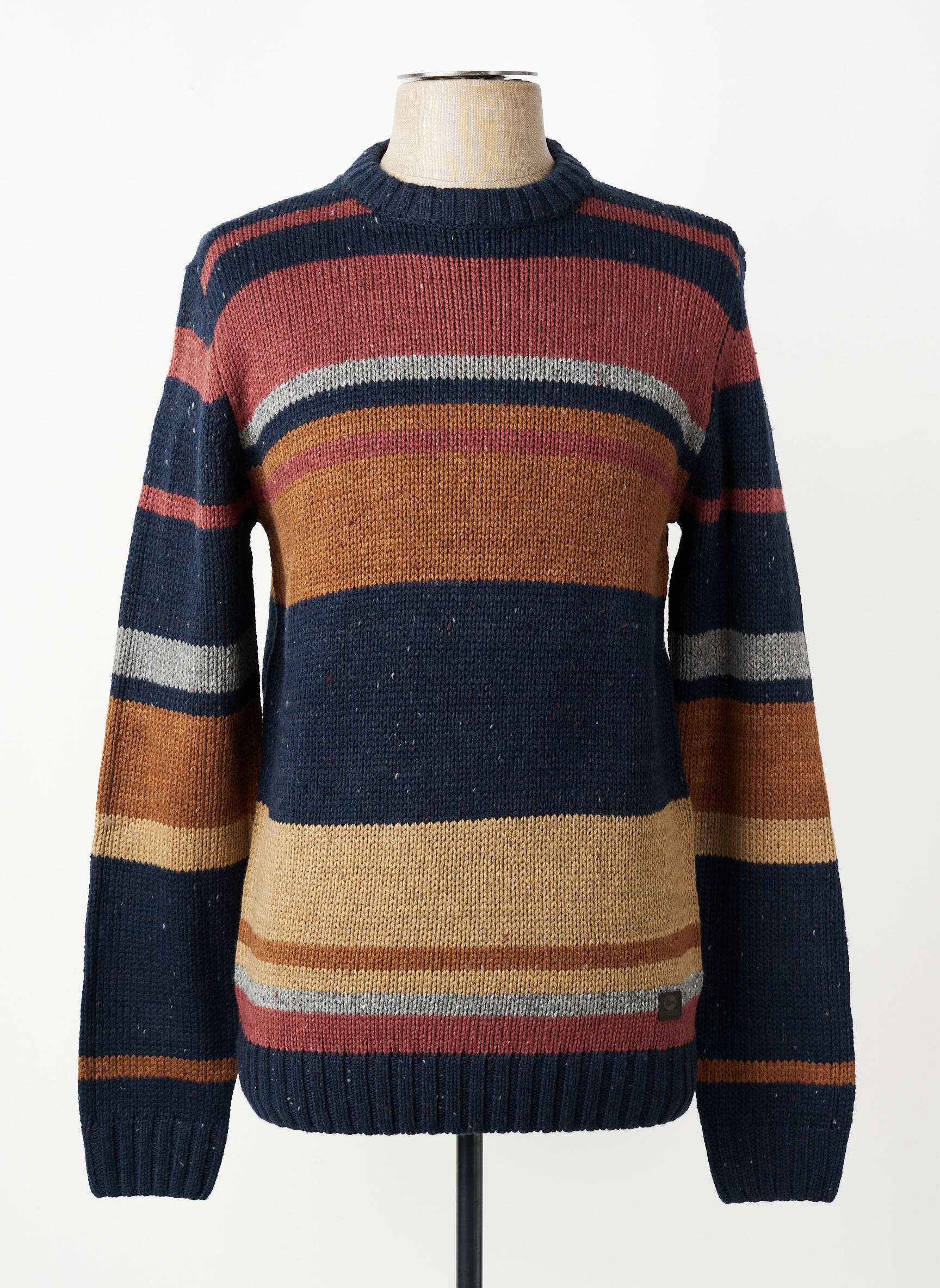 Pull col rond manches longues marron PETROL INDUSTRIES homme