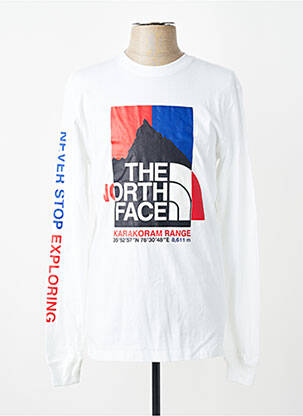 T-shirt coupe cintrée manches longues blanc THE NORTH FACE homme