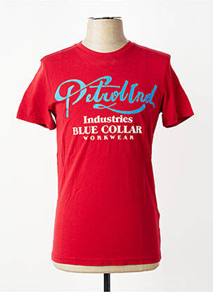 T-shirt coupe cintrée manches courtes rouge PETROL INDUSTRIES homme