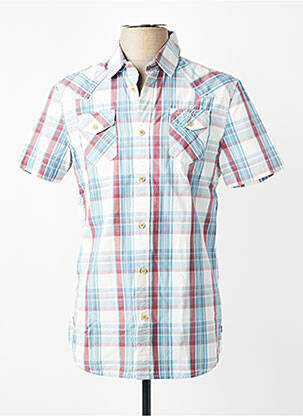 Chemise manches courtes imprimé carreaux bleu PETROL INDUSTRIES homme