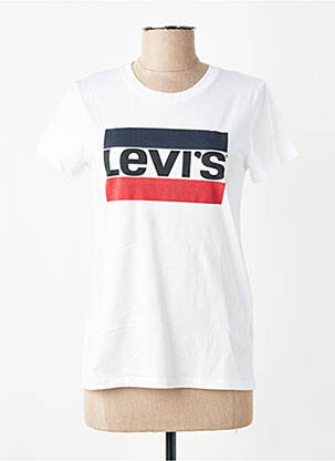 T-shirt sérigraphie floquée manches courtes blanc LEVI'S femme