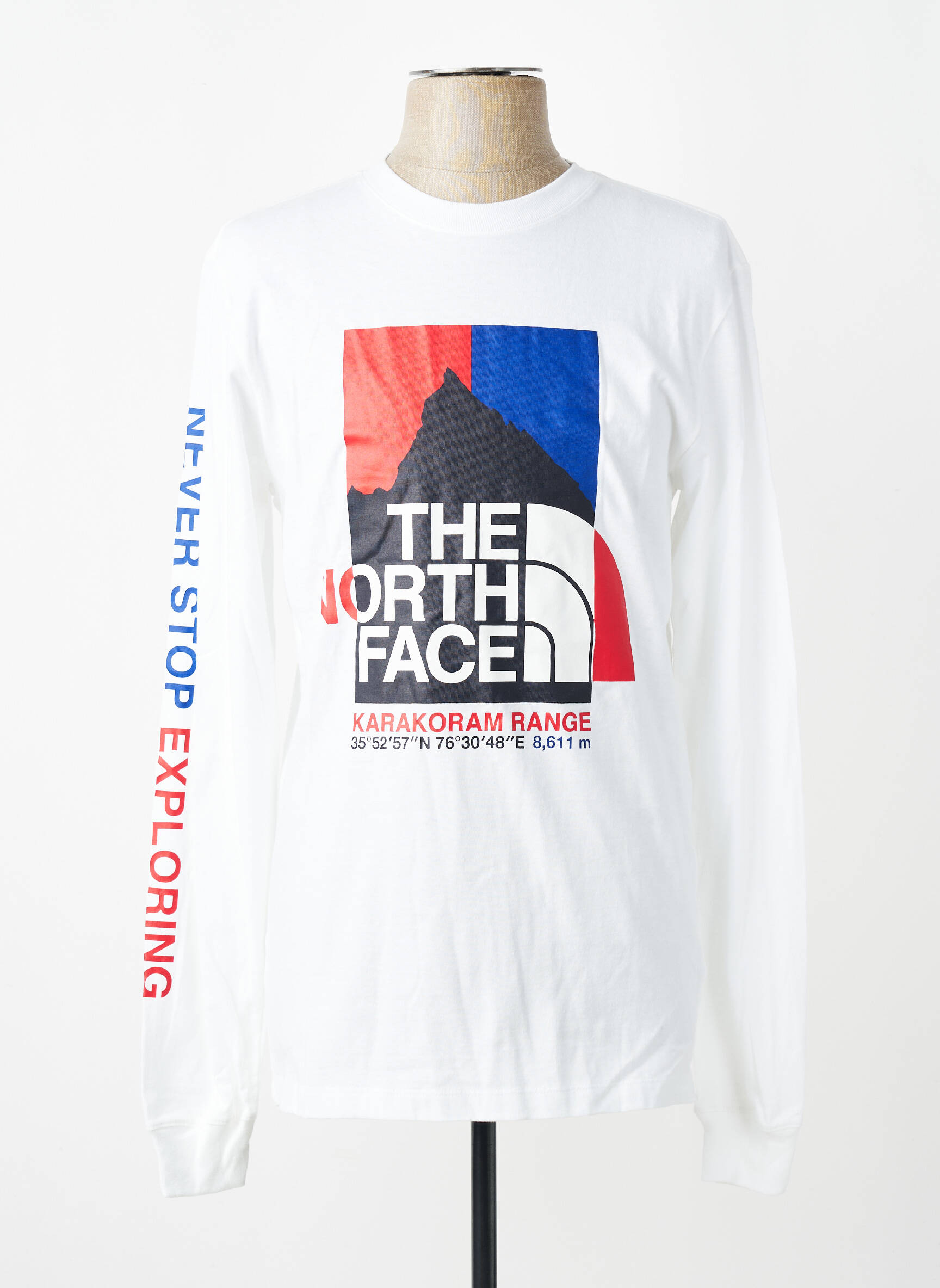 T-shirt coupe cintrée manches longues blanc THE NORTH FACE homme