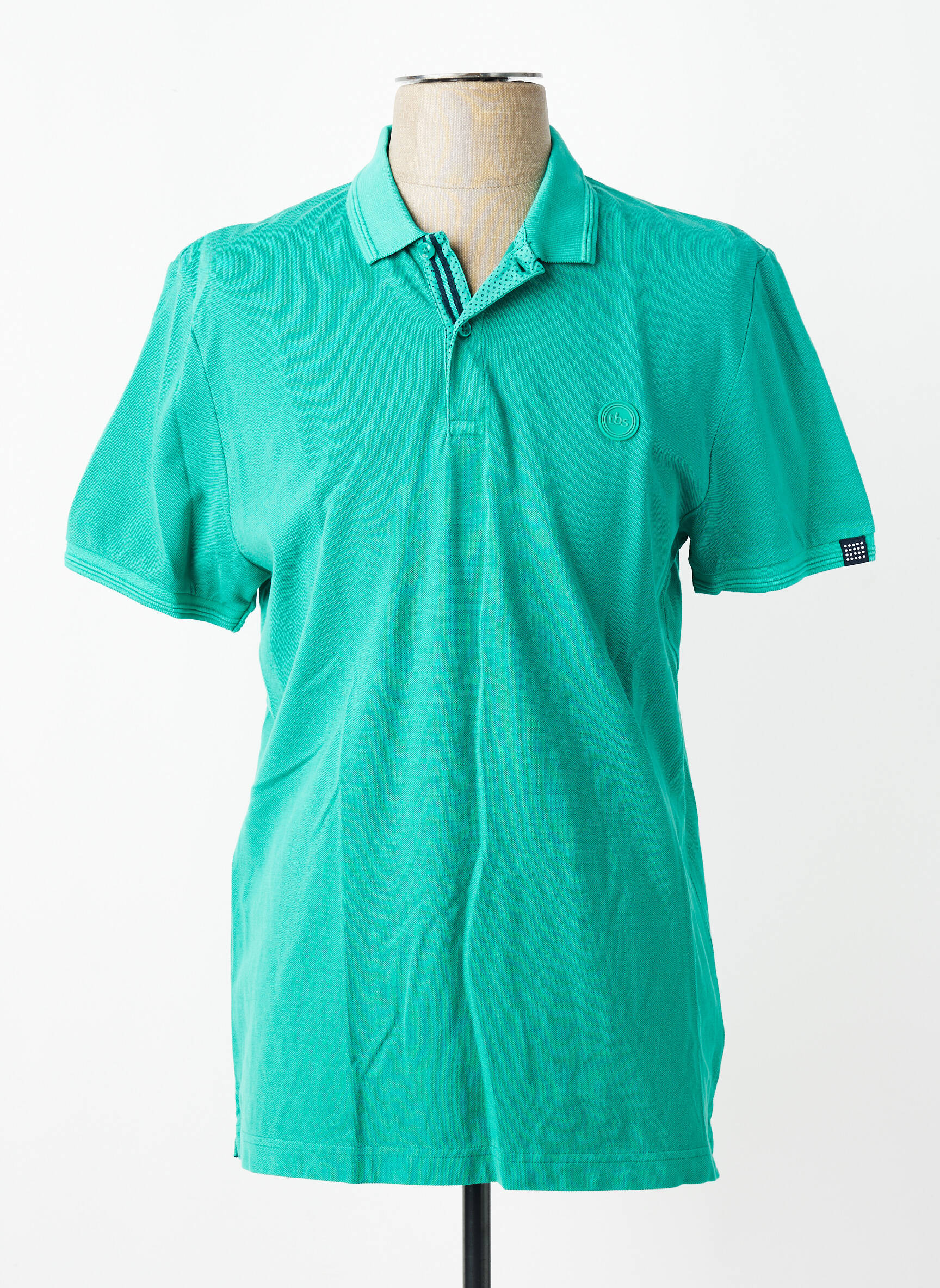 Polo coupe droite manches courtes vert TBS homme