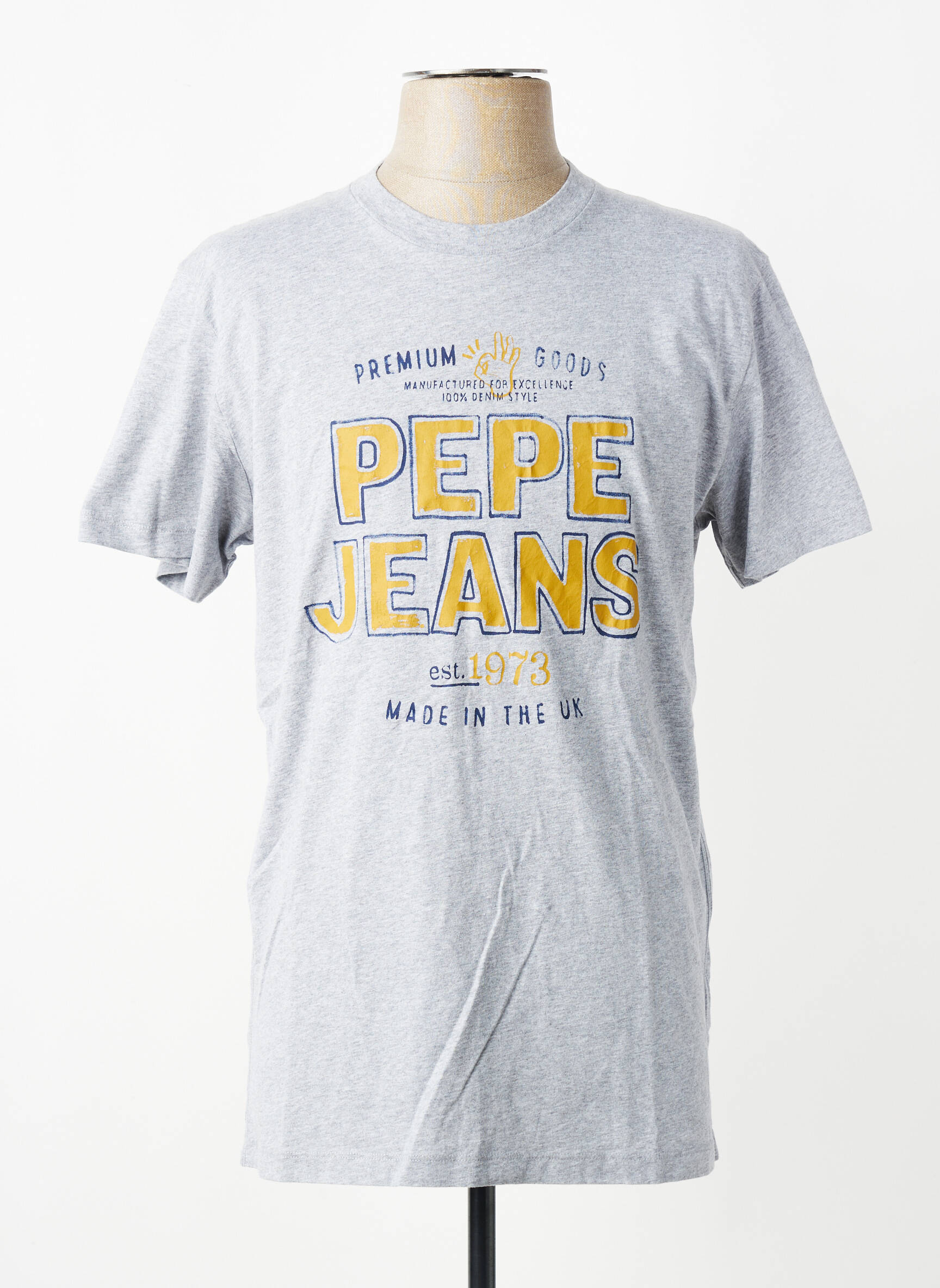 T-shirt coupe droite manches courtes gris PEPE JEANS homme