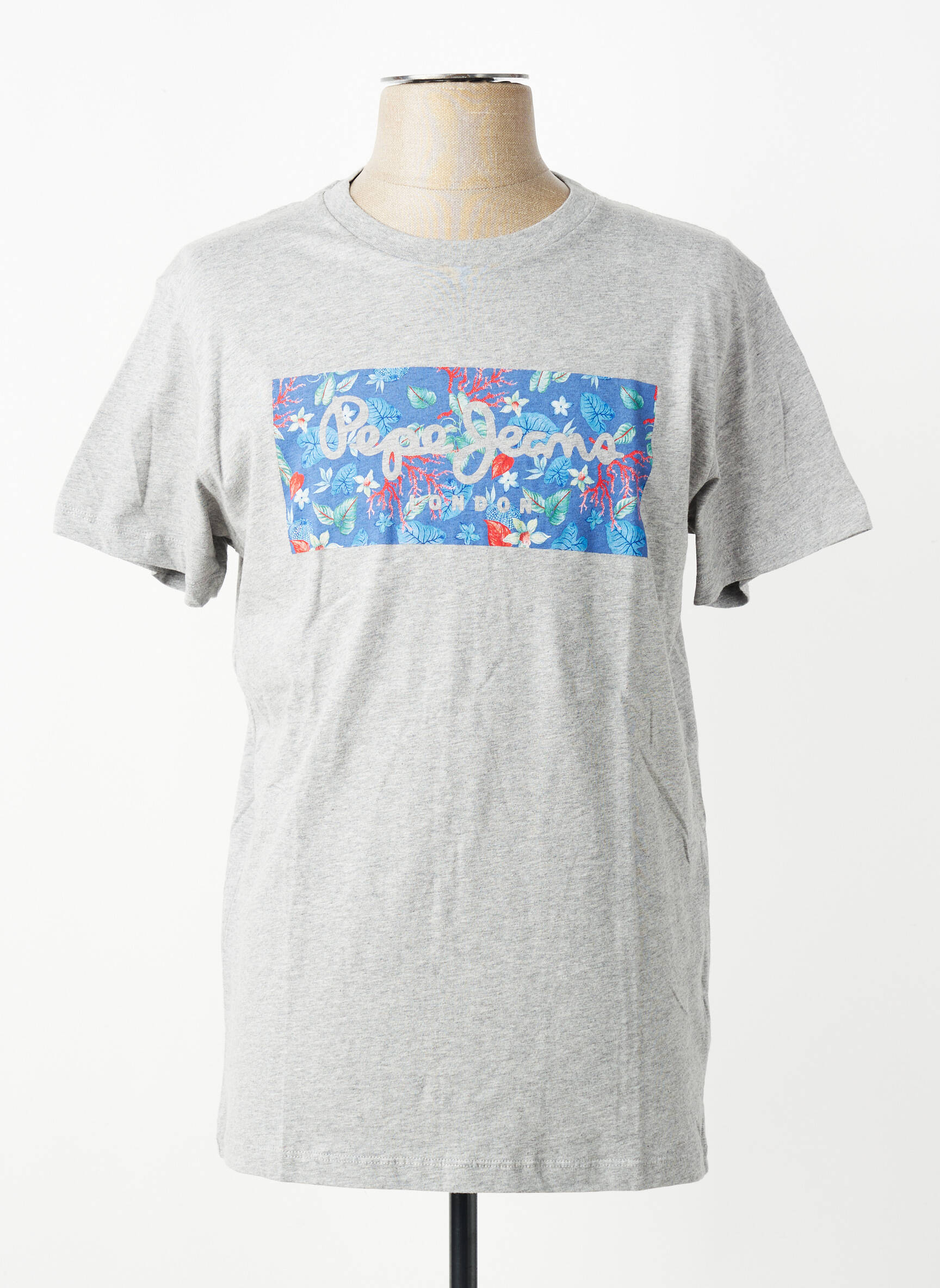 T-shirt coupe droite manches courtes gris PEPE JEANS homme