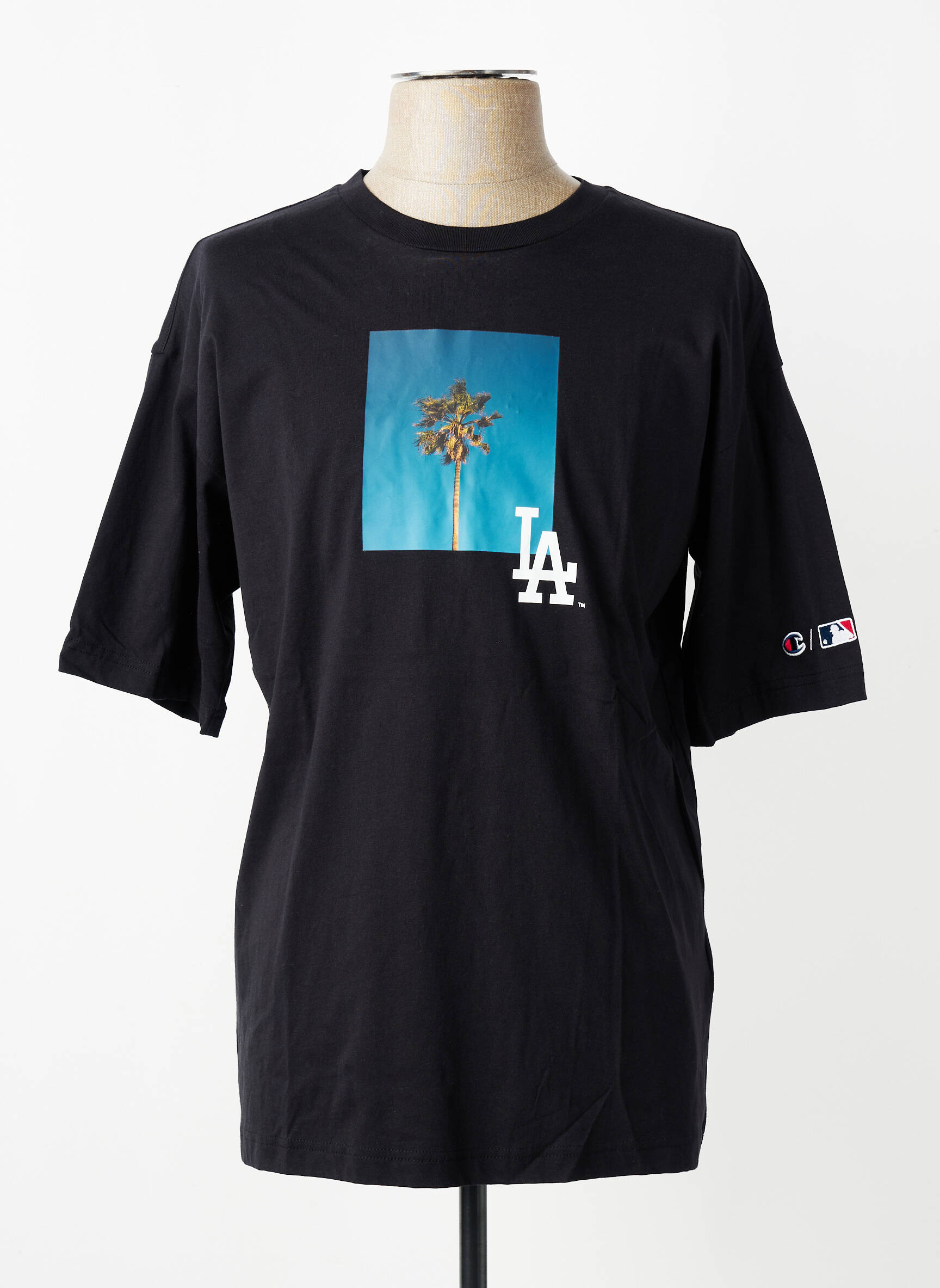 T-shirt coupe droite manches courtes noir CHAMPION homme