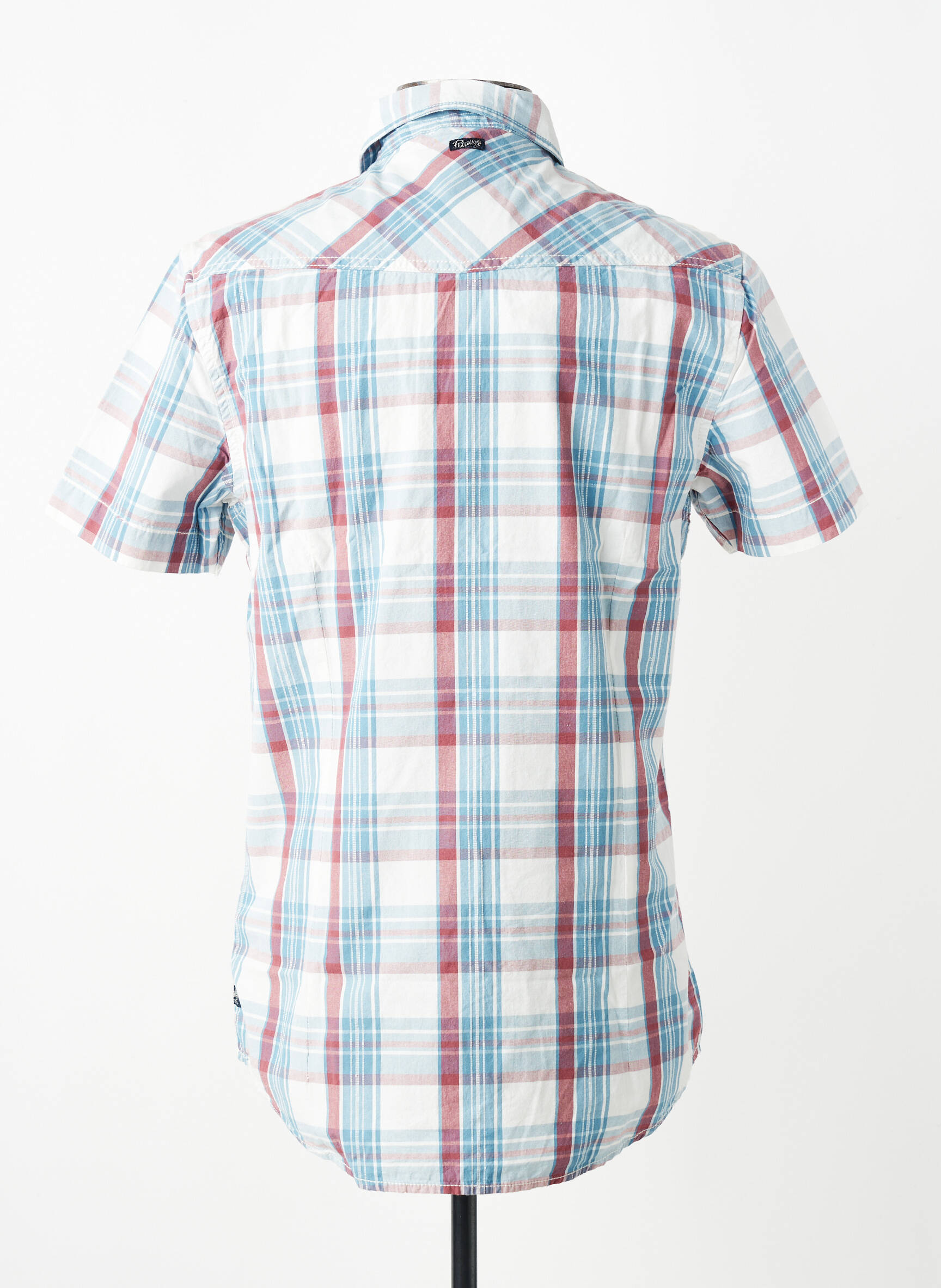Chemise manches courtes imprimé carreaux bleu PETROL INDUSTRIES homme