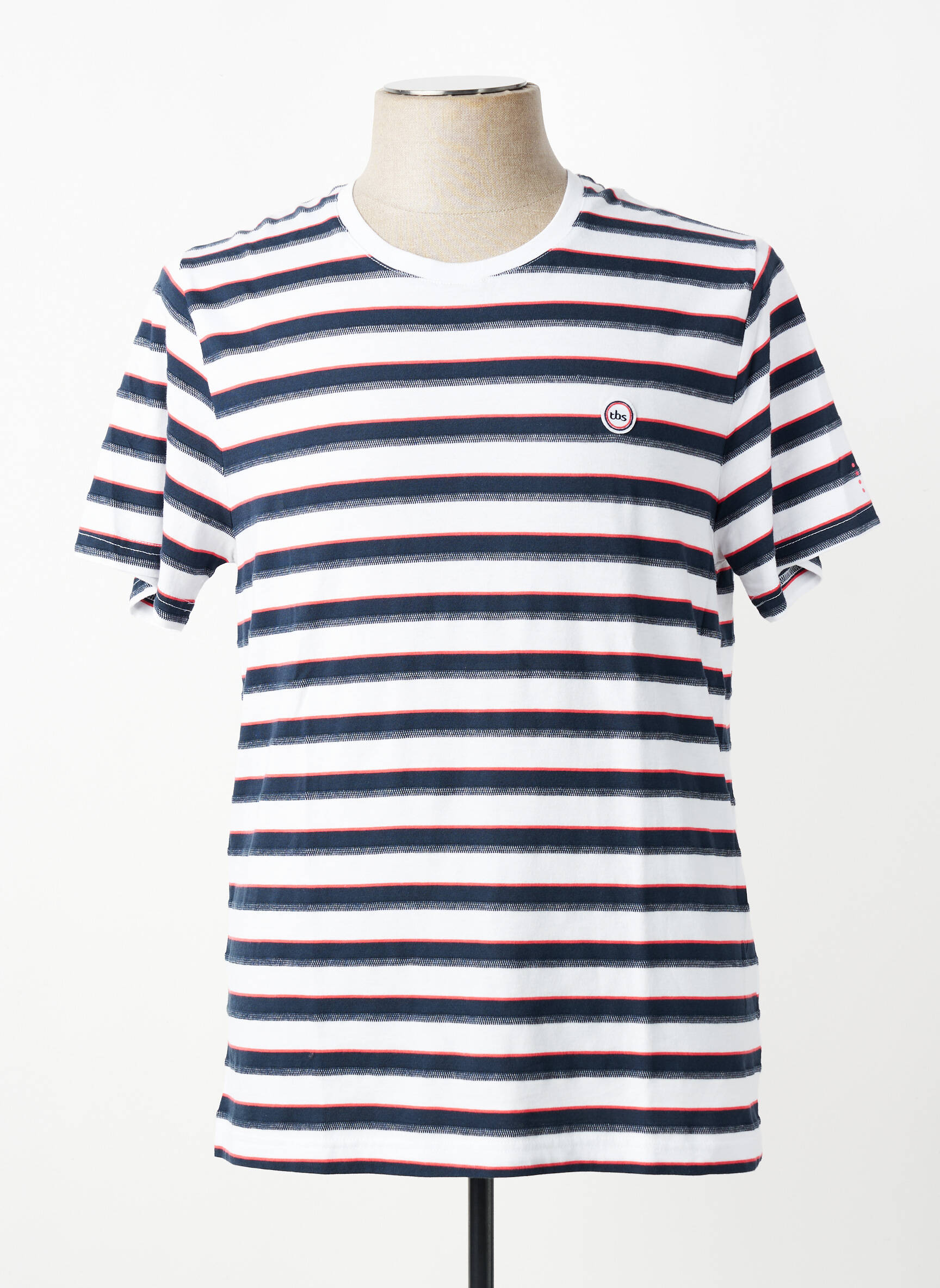T-shirt coupe droite manches courtes blanc TBS homme