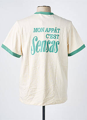 T-shirt broderie manches courtes beige FAGUO homme