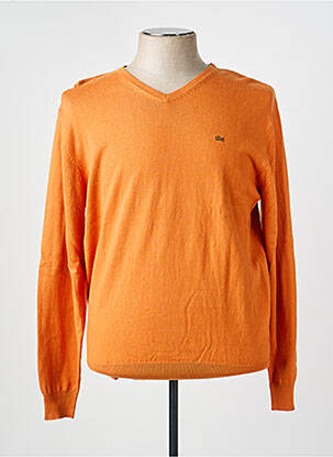 Pull col v manches longues orange TBS homme