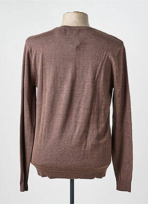 Pull col v manches longues marron PETROL INDUSTRIES homme