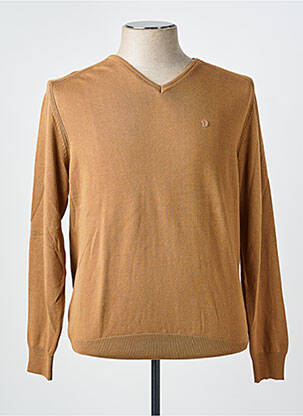 Pull col v manches longues marron BENSON & CHERRY homme