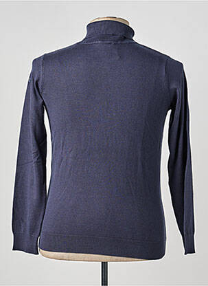 Pull col roulé coupe cintrée manches longues bleu TBS homme