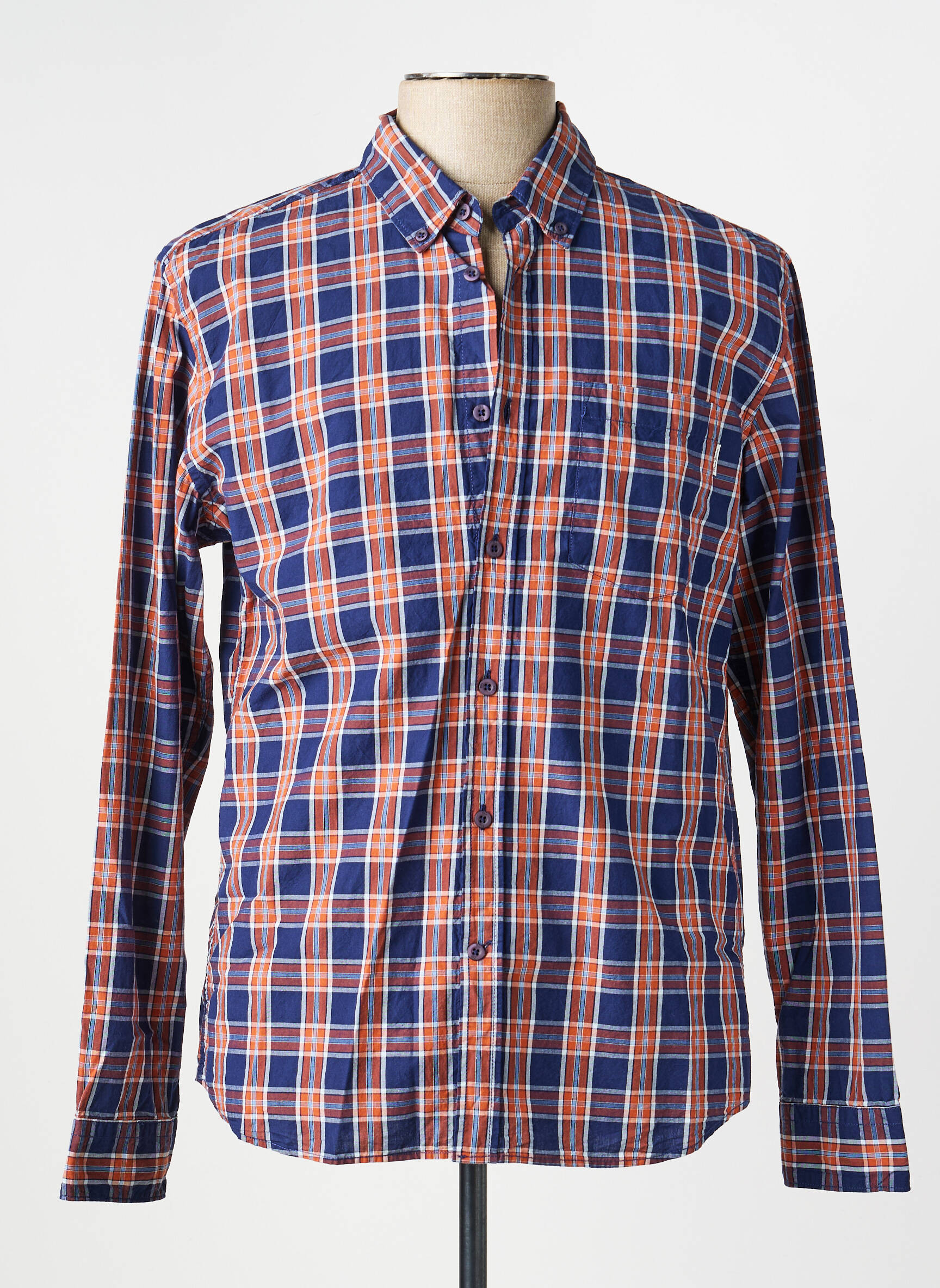 Chemise manches longues coupe droite bleu PEPE JEANS homme