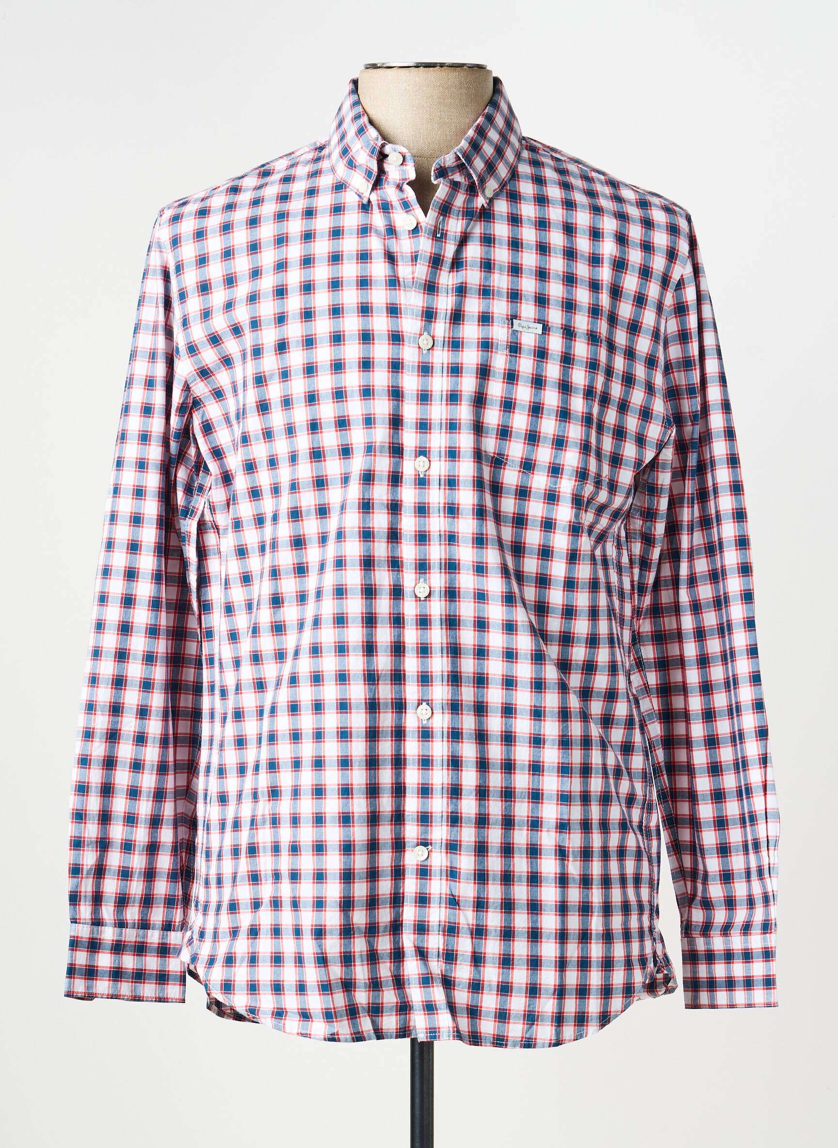 Chemise manches longues coupe droite rouge PEPE JEANS homme