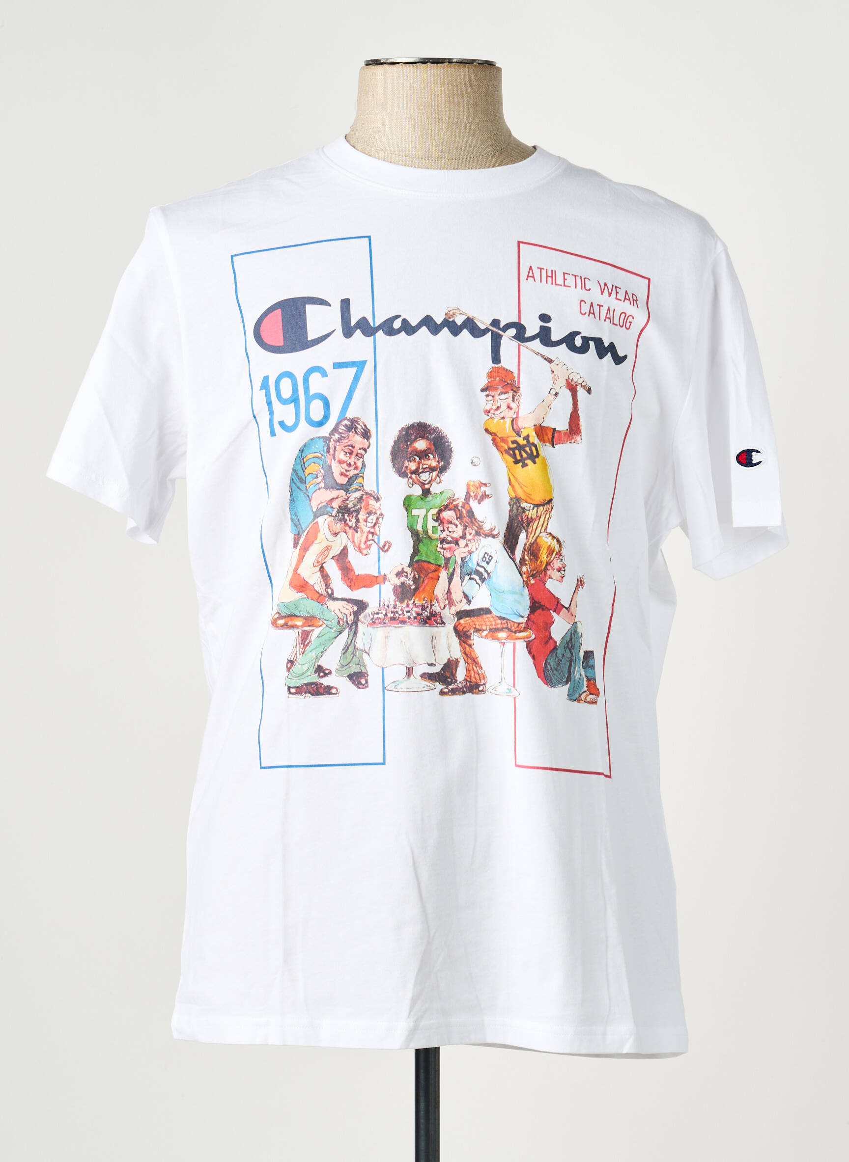 T-shirt coupe cintrée manches courtes blanc CHAMPION homme