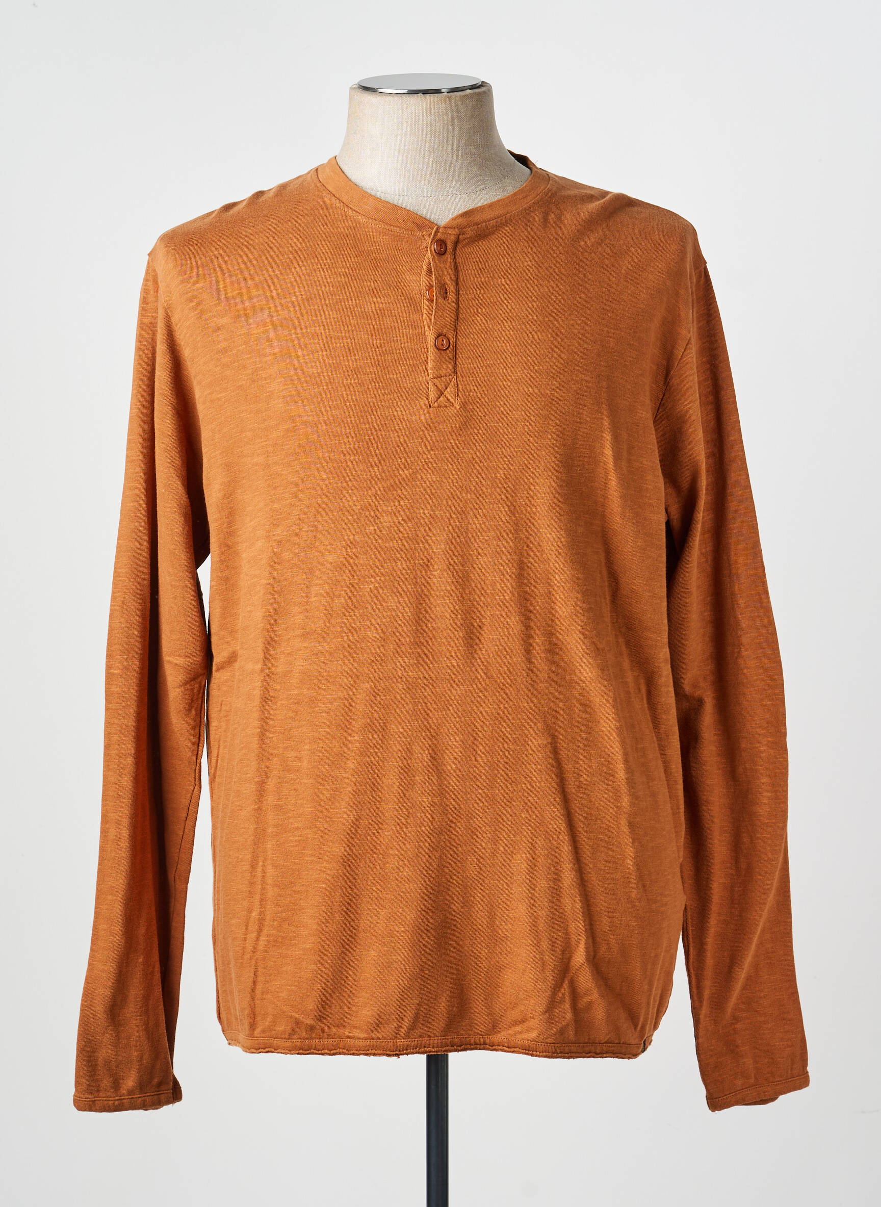T-shirt stretch manches longues marron DSTREZZED homme