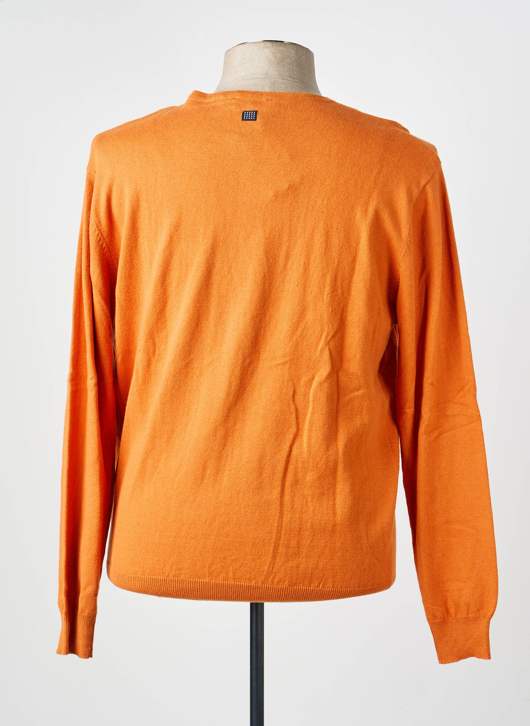 Pull col v manches longues orange TBS homme