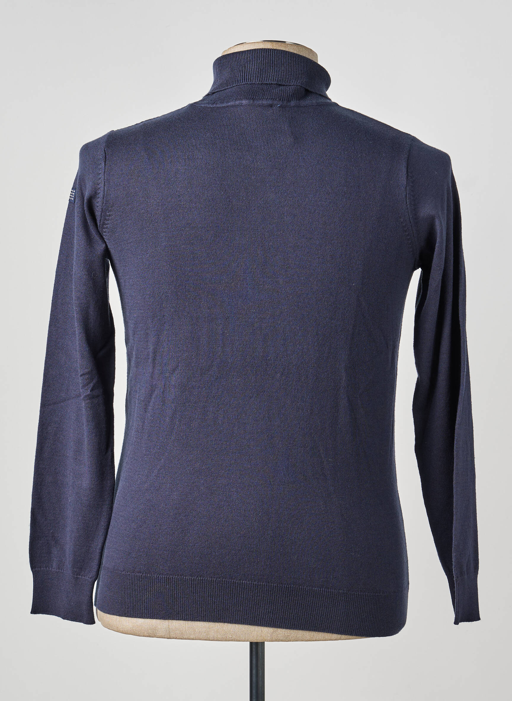 Pull col roulé coupe cintrée manches longues bleu TBS homme