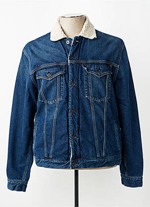 Veste casual finition intérieure fourrure synthétique bleu PEPE JEANS homme