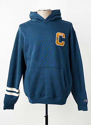 Sweat-shirt à capuche broderie manches longues bleu CHAMPION homme