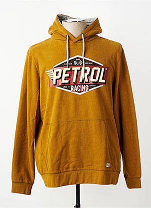 Sweat-shirt à capuche tissage jersey manches longues jaune PETROL INDUSTRIES homme