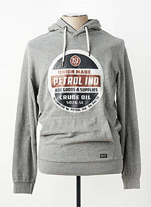 Sweat-shirt à capuche poches manches longues gris PETROL INDUSTRIES homme