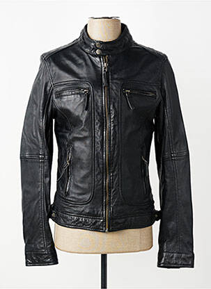Veste en cuir finition intérieure doublure satiné marron OAKWOOD homme