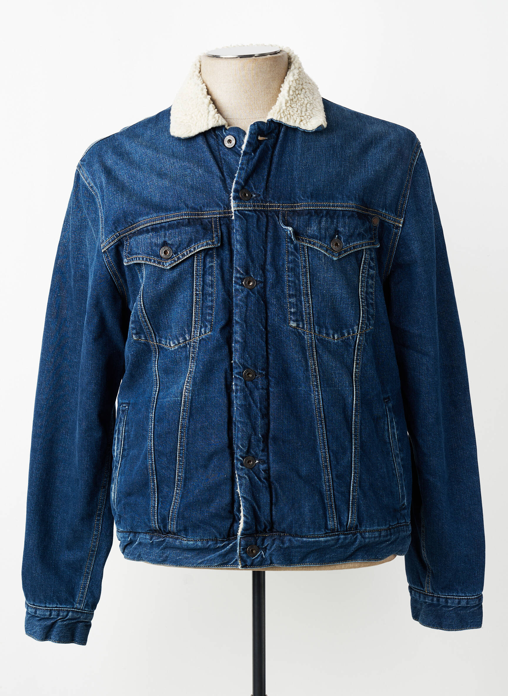 Veste casual finition intérieure fourrure synthétique bleu PEPE JEANS homme